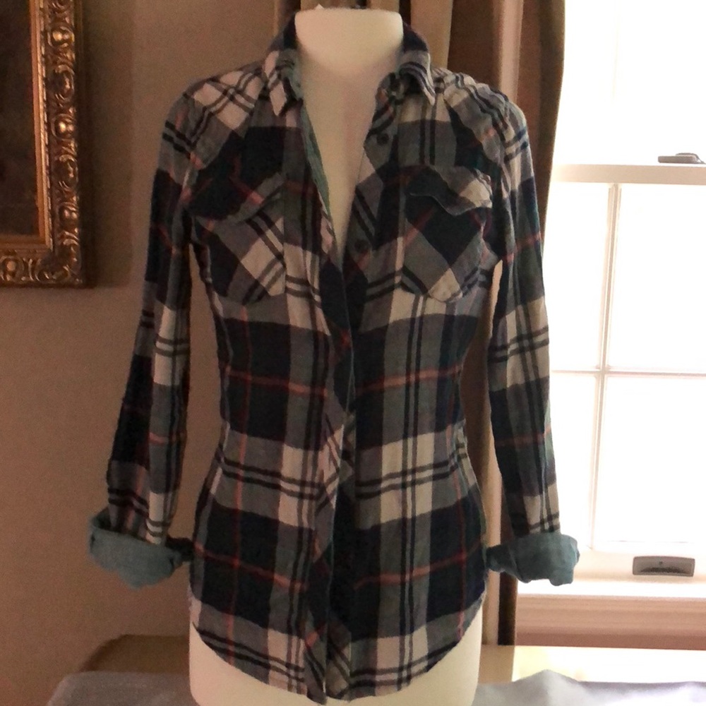 Cotton plaid flannel shirt